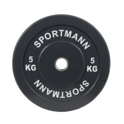 Sportmann Greutate Cauciuc Bumper Plate SPORTMANN - 5 kg 51 mm - Negru (SM1256)