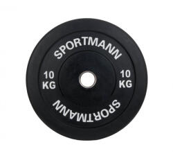 Sportmann Greutate Cauciuc Bumper Plate SPORTMANN - 10 kg 51 mm - Negru (SM1252-1)