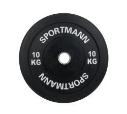 Sportmann Greutate Cauciuc Bumper Plate SPORTMANN - 10 kg 51 mm - Negru (SM1252)