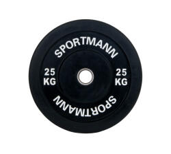 Sportmann Greutate Bumper Plate SPORTMANN - 25 kg 51 mm - Negru (SM1255-1)
