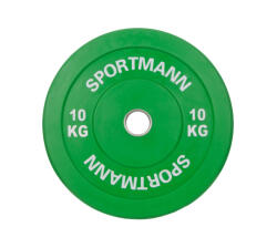 Sportmann Greutate Cauciuc Bumper Plate SPORTMANN - 10 kg 51 mm - Verde (SM1257)