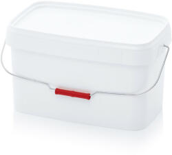 AUER Packaging Vödör Fedéllel Négyszögletes, Fém kengyel fogantyúval 12, 8l (EE_12_8_372_240_DM)