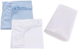 Confort Family Set 2 cearsafuri patut 90x50 cm bumbac 100% alb blue + protectie impermeabila Lenjerii de pat bebelusi‎, patura bebelusi