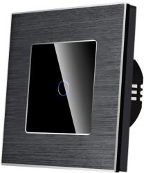 Luxion Intrerupator Simplu Wi-Fi cu Touch din Sticla si Rama de Aluminiu LUXION - culoare negru