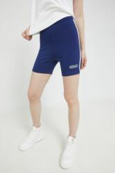 adidas Originals pantaloni scurti femei, culoarea albastru marin, cu imprimeu, high waist 9BYY-SZD03C_59X