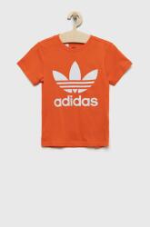 Adidas tricou de bumbac pentru copii culoarea portocaliu, cu imprimeu 9BYY-TSK009_23X