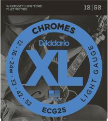 D'Addario ECG25 - Chromes Flat Wound Electric Guitar Strings, Light, 12-52 - C900C