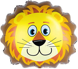 PartyPal Fólia lufi, mosolygó oroszlán fej, mini, 31 X 28cm