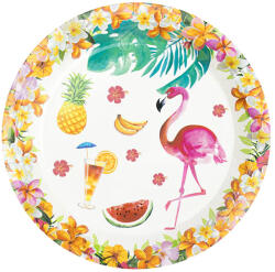 PartyPal Papír tányér, flamingós, 23cm, 6 db