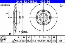 ATE Disc frana ATE 24.0132-0166.2 (24.0132-0166.2)
