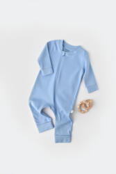 BabyCosy Salopeta cu fermoar cu maneca lunga si pantaloni lungi - 100%bumbac organic - Bleu, BabyCosy (BC-CSY3037)