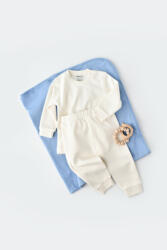 BabyCosy Set bluzita cu maneca lunga si pantaloni lungi - bumbac organic 100% - Ecru, BabyCosy (BC-CSY3028)