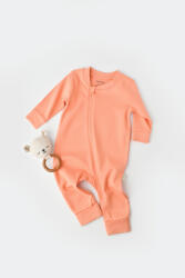 BabyCosy Salopeta cu fermoar cu maneca lunga si pantaloni lungi - 100%bumbac organic - Roz Piersica, BabyCosy (BC-CSY3038)