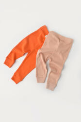 BabyCosy Set 2 pantaloni bebe unisex din bumbac organic si modal - Rodie/Piersica, BabyCosy (BC-CSYM11613)