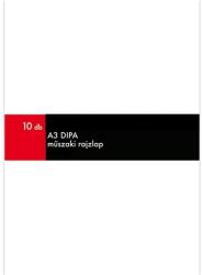 Dipa A3 180g-os 10 db/cs famentes műszaki rajzlap P0018-2923 (P0018-2923)