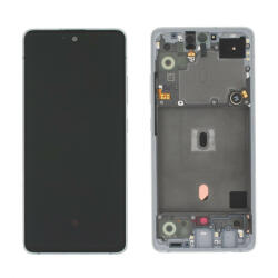 Samsung Galaxy A51 5G LCD + érintőpanel kerettel, fehér (Crush white), gyári, SM-A516