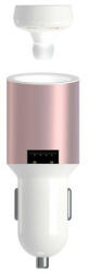 Joway H28 rózsaszín 2.4A szivartöltőfej + bluetooth headset - gsmlive