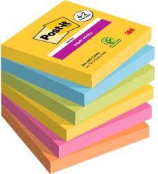 Post-it Super Sticky Carnival 76x76mm 90lapos 4+2db vegyes jegyzettömb (7100259230)