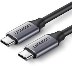UGREEN CABLU alimentare si date Ugreen, "US161", Fast Charging Data Cable pt. smartphone, USB Type-C la USB Type-C 60W/3A, USB 3.1, 5Gbps, nickel plating, PVC, 1.5m, gri (50751) - vexio