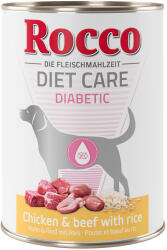 Rocco 6x400g Rocco Diet Care Diabetic csirke, marha & rizs nedves kutyatáp