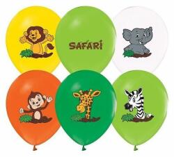 Godan Szafari mintás színes lufi - 5 db (GZ-SAF5) - jateknet