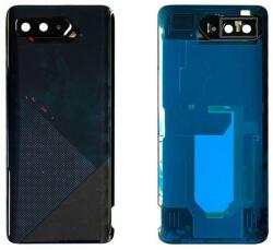 tel-szalk-1929691601 Asus Rog Phone 5s fekete Akkufedél hátlap - kamera lencse burkolati elem ragasztóval (tel-szalk-1929691601)