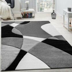  Geometriai vonalak fekete-fehér szőnyeg, modell 20668, 80x300cm (41917)