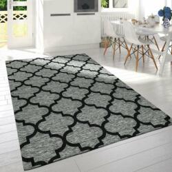  Modern marokkói mintás szőnyeg kevésbé bolyhos szürke, 60×110-es (47348)