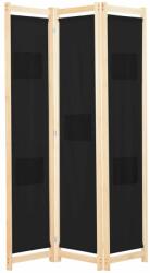vidaXL fekete 3-paneles szövetparaván 120 x 170 x 4 cm 248183