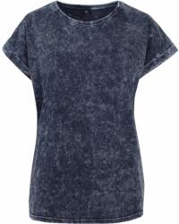 Build Your Brand Tricou lejer pentru femei Acid Washed - Indigo / albă | XXXL (BY053-1000305712)