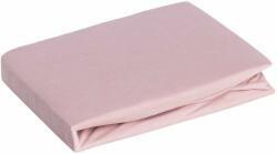 Eurofirany Jersey pamut gumis lepedő Púder rózsaszín 180x200 cm +30 cm