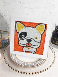  BASIC Gyerek Gyémántfestő szett, francia bulldog, 15x15 cm, keret nélkül