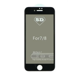 5D Glass teljes felületen ragasztós Edzett üveg tempered glass - Iphone 7/8 4, 7" betekintésvédett fekete üvegfólia