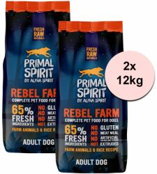 PRIMAL Spirit Primal Spirit Dog 65% Rebel Farm - pui și pește 2 x 12kg