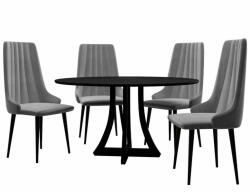  Étkezőgarnitúra Racine 126 (Fekete)