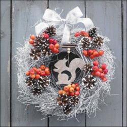 Ambiente Squirrel In Wreath papírszalvéta 33x33cm, 20db-os
