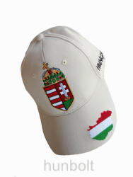  Baseball nagy címeres sapka Magyarország és Hungary hímzéssel- világos bézs