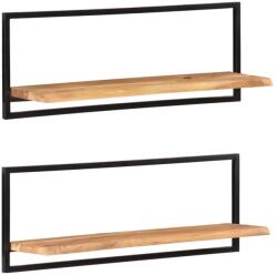 vidaXL Rafturi de perete 2 buc. 100x24x35 cm lemn masiv acacia/oțel (338457) - vidaxl