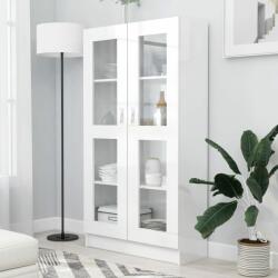 vidaXL Dulap cu vitrină, alb extralucios, 82, 5 x 30, 5 x 150 cm, PAL (802765) - comfy