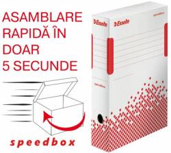 Esselte Container arhivare si transport cu capac carton reciclat si reciclabil cotor 100mm alb Esselte Speedbox (ESS623908)