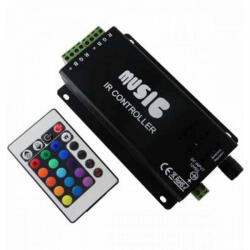 OPTONICA Zene vezérlő távirányítóval RGB LED szalaghoz 144W 18A 12V DC RF audio 6312 (6312) - ledsziget