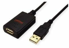 Roline USB 2.0 hosszabbító kábel 5m fekete (12.04. 1089-10)