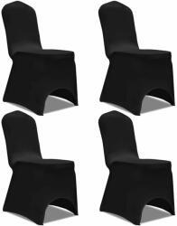 vidaXL Husă de scaun elastică, 4 buc. , negru (131409)