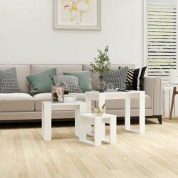 vidaXL Mese suprapuse, 3 buc. , alb, lemn compozit (808603)