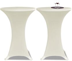 vidaXL Husă de masă cu picior Ø60 cm, 2 buc. , crem, elastic (241207)