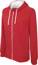 Kariban KA466 MEN'S CONTRAST HOODED FULL ZIP SWEATSHIRT (ka466re/wh-2xl) - polokozpont