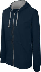 Kariban KA466 MEN'S CONTRAST HOODED FULL ZIP SWEATSHIRT (ka466nv/fg-l) - polokozpont