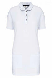 Designed To Work WK209 LADIES’ SHORT-SLEEVED LONGLINE POLO SHIRT (wk209wh/nv-m)