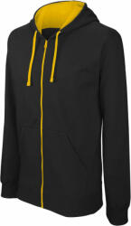Kariban KA466 MEN'S CONTRAST HOODED FULL ZIP SWEATSHIRT (ka466bl/ye-2xl) - polokozpont