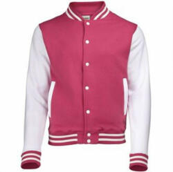 Just Hoods AWJH043 VARSITY JACKET (awjh043hp/wh-xs)